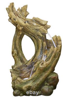 Easy Fountain Knotted Willow Falls LED Natural Garden Water Feature Wood Effect