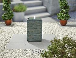 Easy Fountain Mosaic Cube Garden Outdoor Water Feature includes LED light(s)