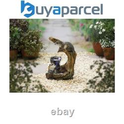 Easy Fountain Otters Elememt LED Distinctive Garden Water Feature Stone Effect