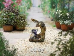 Easy Fountain Otters Elememt LED Distinctive Garden Water Feature Stone Effect