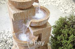 Easy Fountain Sparkling Bowls LED Garden Water Feature Modern Stone Effect
