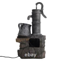 Electric Garden Tiered Barrel Cascaded Water Feature Outdoor Fountain Decot Pump