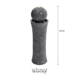 Electric Outdoor Water Fountain Ball Garden Water Feature Status With 6 LED Lights