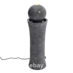 Electric Outdoor Water Fountain Ball Garden Water Feature Status With 6 LED Lights