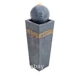 Electric Power Garden Water Feature LED Rotating Ball Fountain Outdoor Patio UK