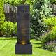 Electric Powered Garden Water Feature Led Lights Stone Stele Fountain Waterfalls