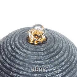 Electric Water Feature Fountain with LED Lights Sphere Ball Garden Deck Ornaments