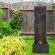 Electric Waterfall Water Feature Garden Fountain Natural Slate 4 Led Statue Pump