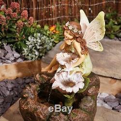 Fairy Fountain Garden Water Feature Solar Powered Self Contained 57cm Ornament