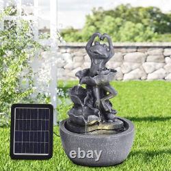 Fairy LED Water Feature Fountain Garden Outdoor Solar Powered Cascading Statue