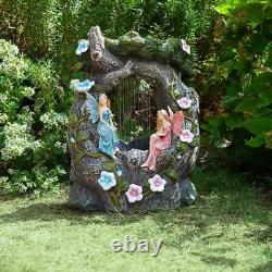 Fairy Rainfall Solar Water Feature Garden Fountain Decorative Centrepiece Statue
