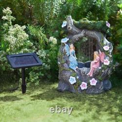 Fairy Rainfall Solar Water Feature Garden Fountain Decorative Centrepiece Statue