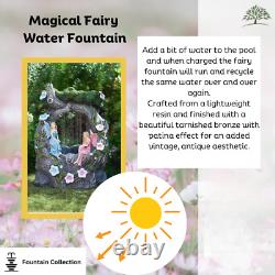 Fairy Rainfall Solar Water Feature Garden Fountain Decorative Centrepiece Statue