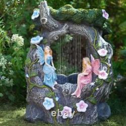 Fairy Rainfall Solar Water Feature Garden Fountain Decorative Centrepiece Statue