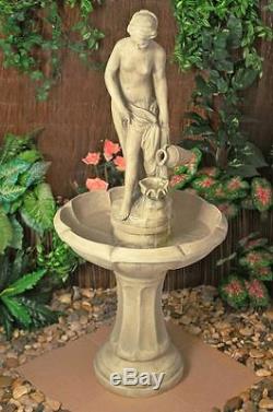 Female Lady Statue Ornament Classical Water Fountain Feature Garden Outdoor