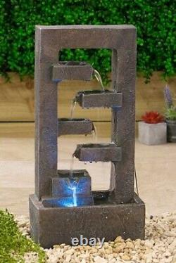 Floating Cascade LED Solar Water Feature Garden Fountain Easy Home Assembly