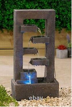 Floating Cascade Solar Water Feature Garden Fountain Deck Patio Freestandi