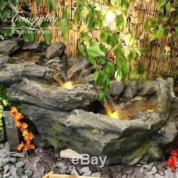 Flowing Woodland Garden Water Feature, Outdoor Fountain Great Value SOLAR
