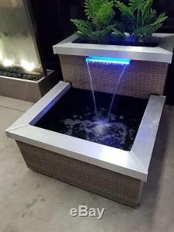 Fountain Water Feature with LED Lights Garden Pump for Outdoor Indoor