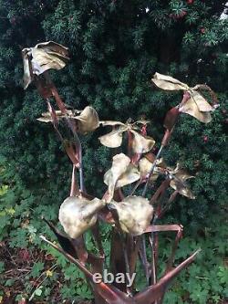 Fountain/ garden water feature Iris flower -artisan copper sculpture
