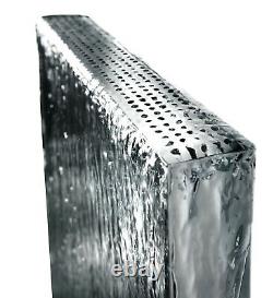 Free-Standing Wall Cascade Water Feature Steel Fountain Silver Garden Partition