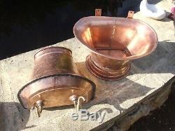 French Hammered Copper Water Fountain Hand Wash Basin Lavabo Jean Goardere