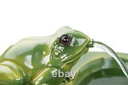 Frog Bowl Water Feature Fountain Cascade Solar Power Contemporary Green Garden 3