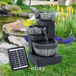 Garden 46cm Solar Outdoor Flowing Water Feature LED Statues Cascading Fountain