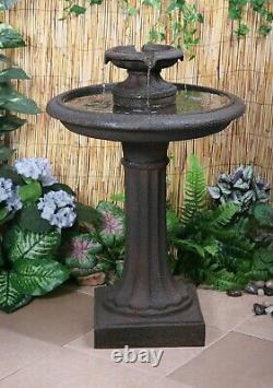 Garden Antique Birdbath Water Feature Maleda Outdoor Patio Bird Bath