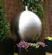 Garden Brushed Stainless Steel Sphere Water Feature Fountain With Leds 28cm