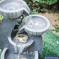 Garden Decorative Bowls Tiered Water Feature Resin Cascading Bowl Water Fountain