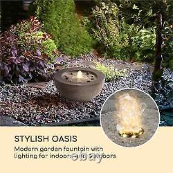 Garden Fountain 7 W LED Lighting Modern Outdoor Water pump Polyresin Anthracite