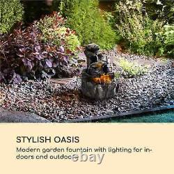 Garden Fountain Outdoor Indoor Home Cascade 2,5 W LED Polyresin Anthracite
