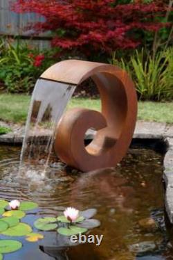 Garden Fountain Sentosa Corten Steel Cascade Water Feature No Reservoir H65cm