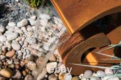 Garden Fountain Sentosa Corten Steel Cascade Water Feature No Reservoir H65cm