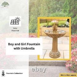 Garden Fountain Water Feature Freestanding Solar Power Bird Bath Table