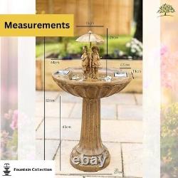 Garden Fountain Water Feature Freestanding Solar Power Bird Bath Table