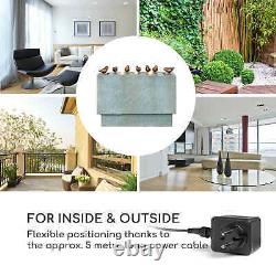 Garden Fountain Water Feature Home Outdoor Decor Bird Feature LED Aluminium Grey