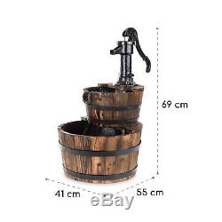 Garden Fountain water feature cascade 2 Level Home Decor 12W 600l / h Wood Brown