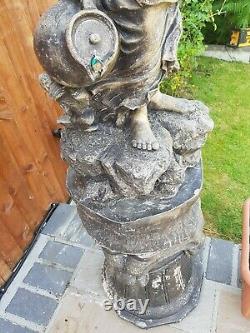 Garden, Heavy 5 feet tall, Vintage Large stone garden statue, ex water fountain