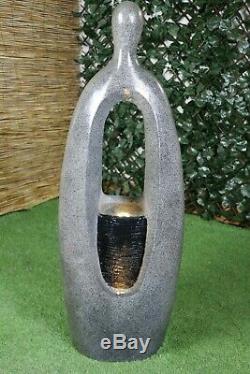 Garden Indoor Water Feature Fountain Statue Fibre Stone LED Self-Contained