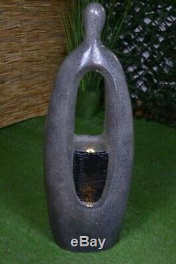 Garden Indoor Water Feature Fountain Statue Fibre Stone LED Self-Contained
