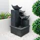 Garden Outdoor Cascading Slate Solar Powered Water Feature Fountain With Light