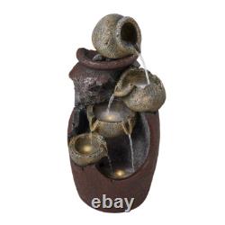 Garden Outdoor Plug-in LED Fountain Rockery Decoration Cascading Water Features