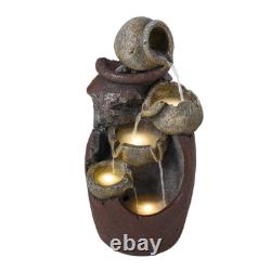 Garden Outdoor Plug-in LED Fountain Rockery Decoration Cascading Water Features