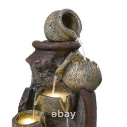 Garden Outdoor Plug-in LED Fountain Rockery Decoration Cascading Water Features