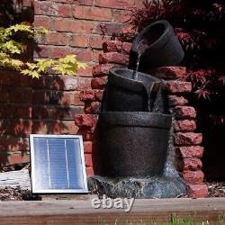 Garden Outdoor Solar Powered Corner Brick Wall Decorative Water Feature Fountain