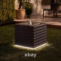 Garden Outdoor Water LED Fountain Feature Furniture Decor Patio Light Light Grey