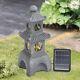 Garden Patio Pavilion Water Feature Solar Outdoor Fountain With Lights Waterfall