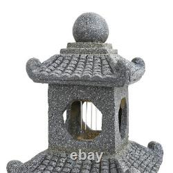 Garden Patio Pavilion Water Feature Solar Outdoor Fountain with Lights Waterfall